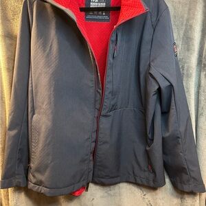 Stylish Men's Gray Jacket with Red Interior